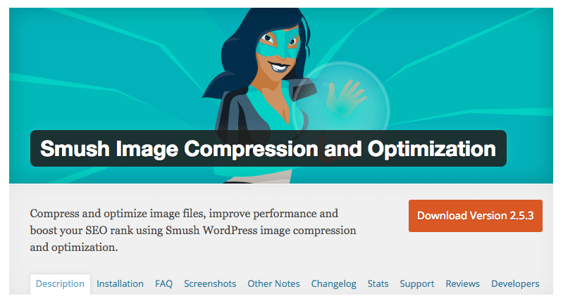 Smush Image Compression and Optimization wordpress plugin