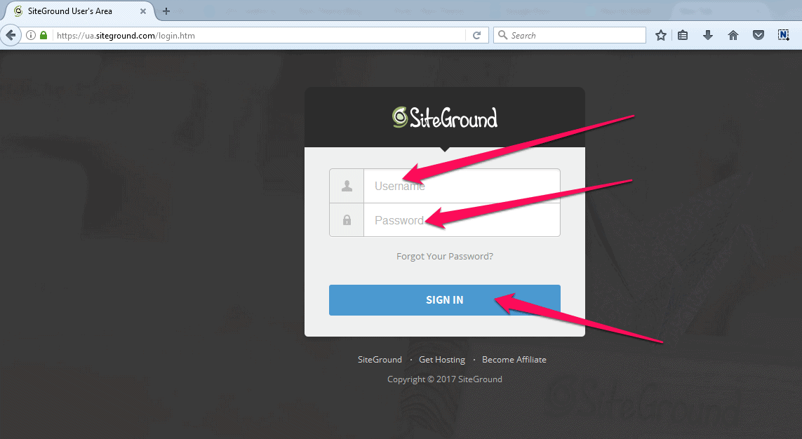 SiteGround Login page.png