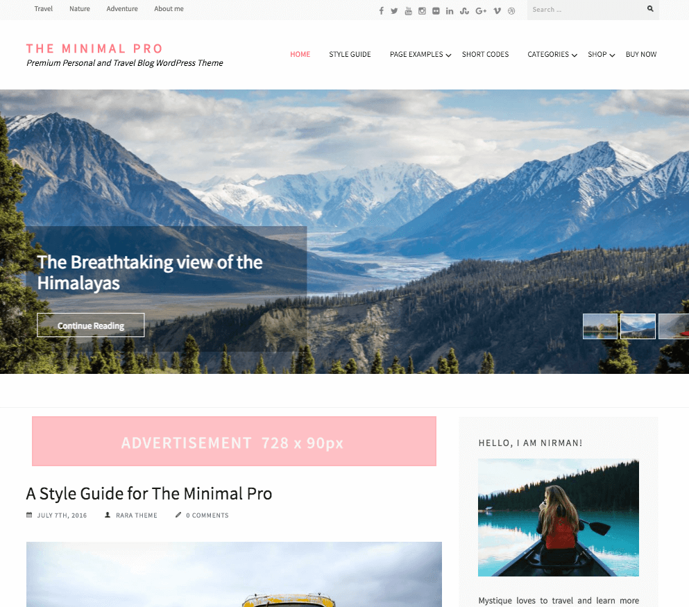 minimal pro wordpress theme