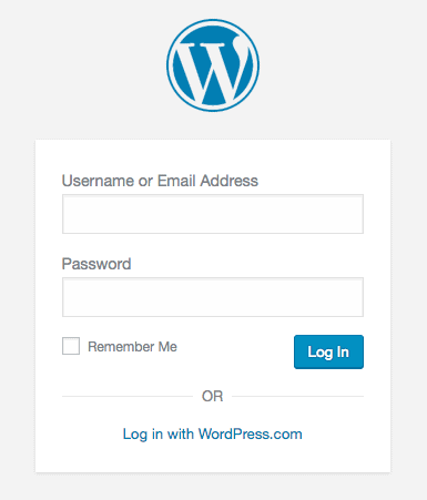 wordpress backend login
