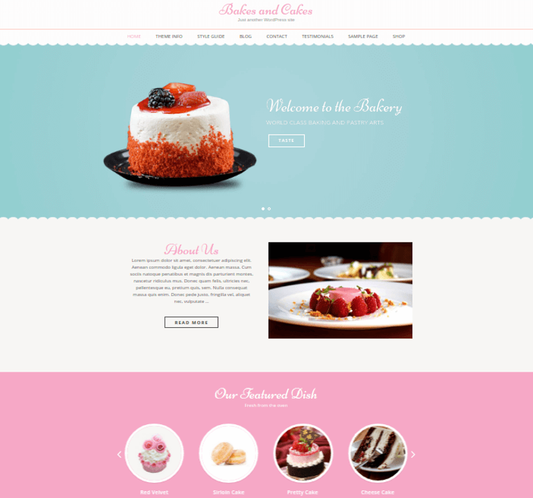 Bakes and Cakes Pro WordPress theme