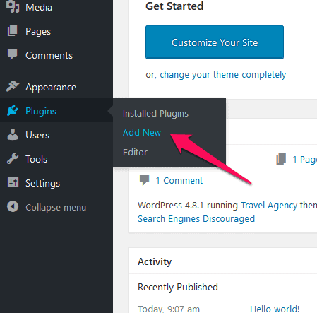 add new WordPress plugin
