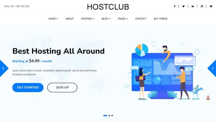 Hostclub Pro WordPress Theme