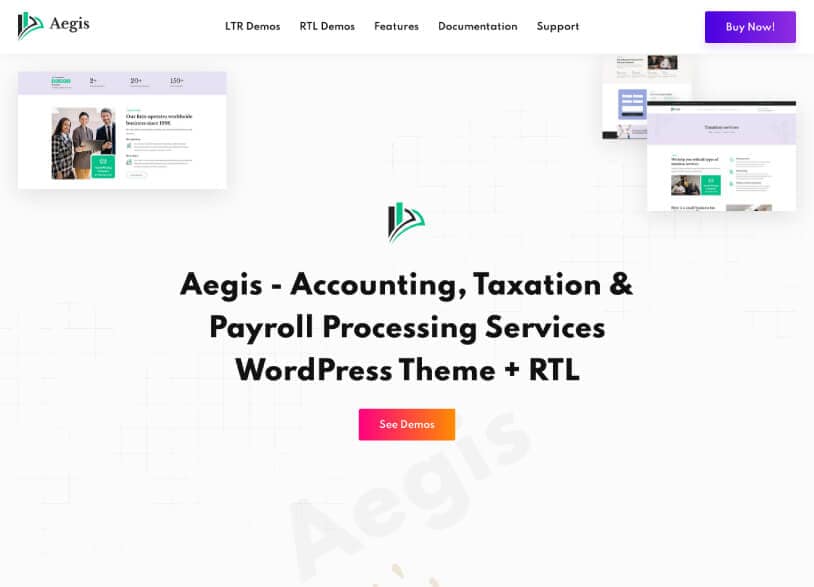 Aegis - Accounting, Taxation & Payroll Processing Services WordPress theme