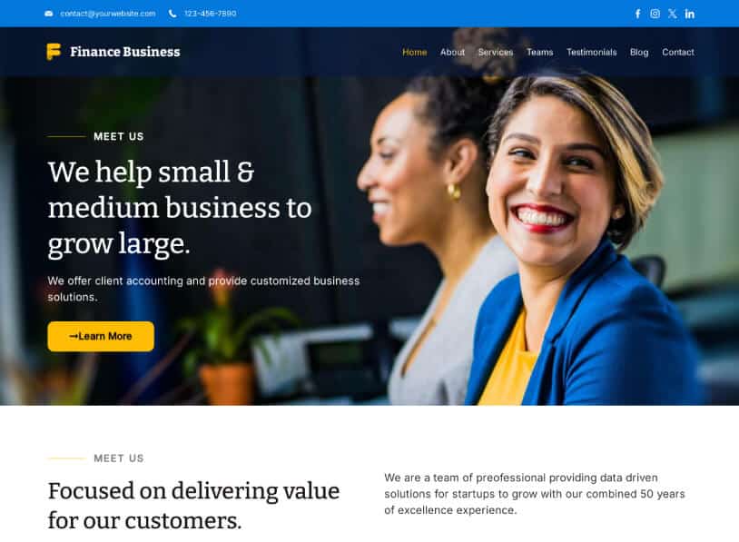 Finance Business – Rishi Theme finance business Demo