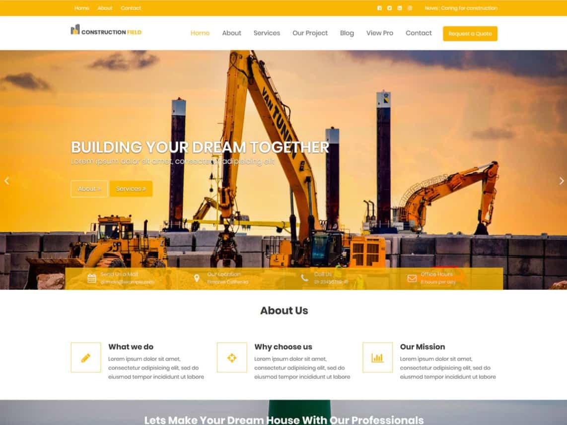 Construction Field WordPress Theme