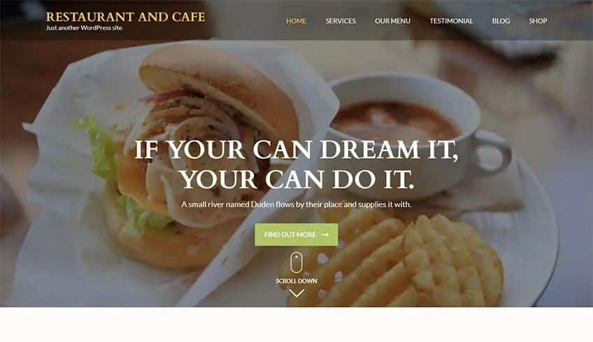 Restaurant-and-cafe Free WordPress Theme
