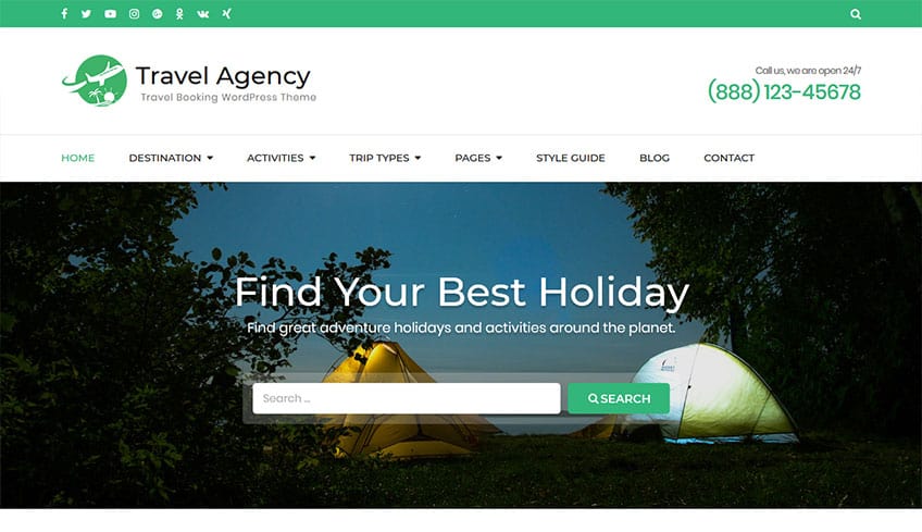 Travel-agency Free WordPress Theme