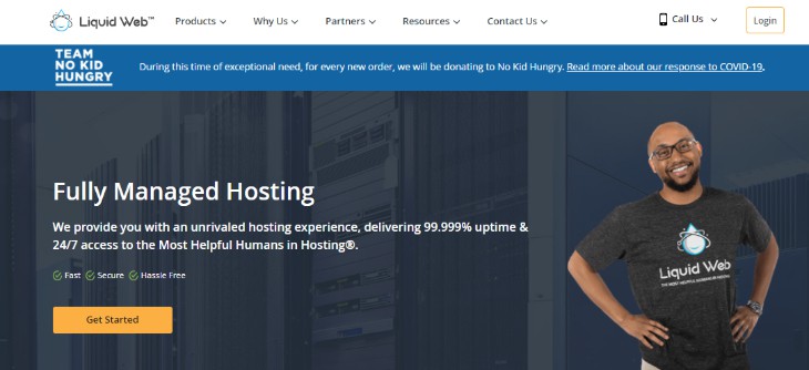 Homepage of Liquid Web Hosting