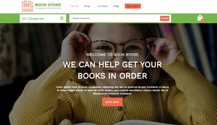 Book Store Homepage 