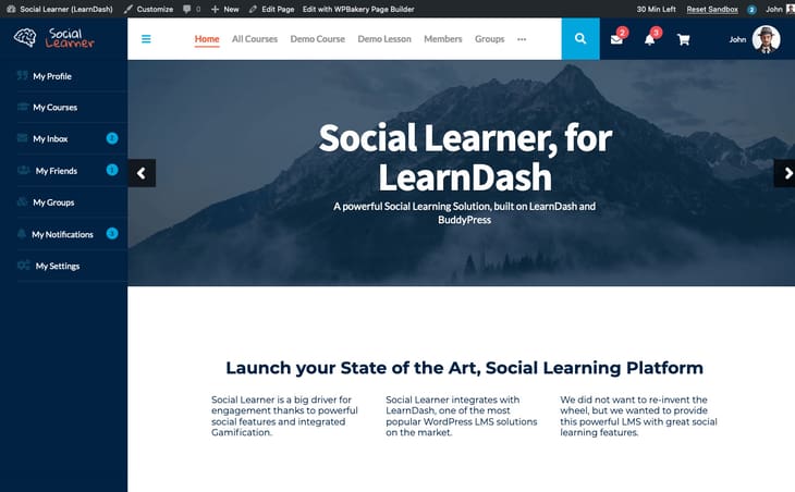 Social Learner WordPress Forum Theme