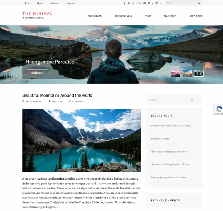 The Minimal Free WordPress Theme