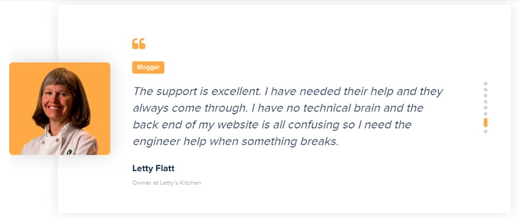 Testimonial of a blogger for Cloudways hosting