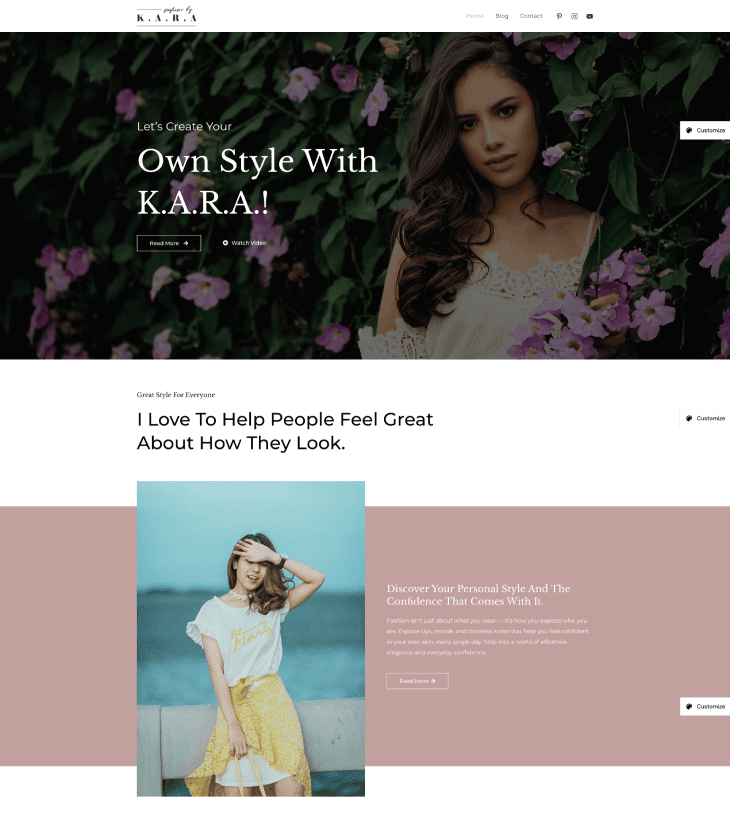 Astra Theme- Feminine Starter template