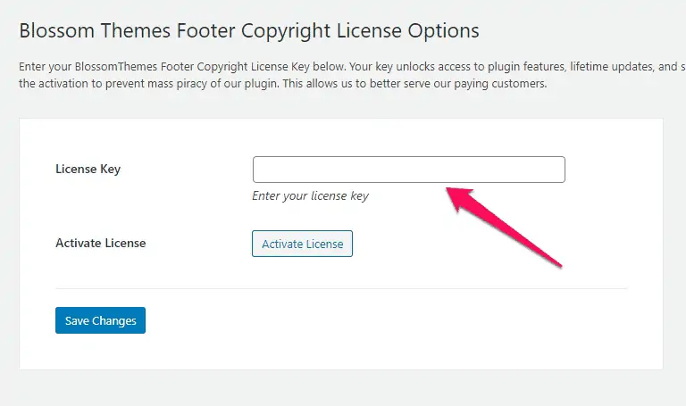 Blossom Themes Footer Copyright license