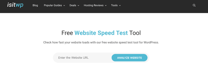 Free Website Speed Test Tool for WordPress.