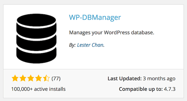 WP-DBManager Database plugin