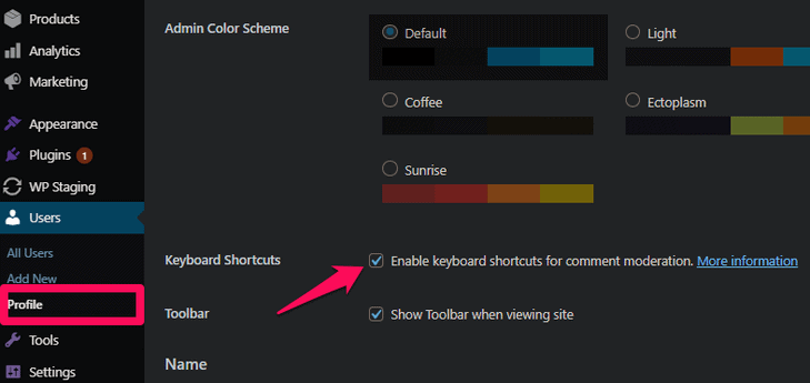 Enable keyboard shortcuts for comments moderation