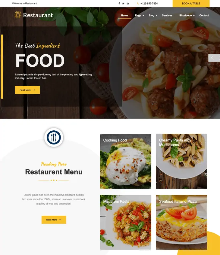Food Junction Free WordPress Theme