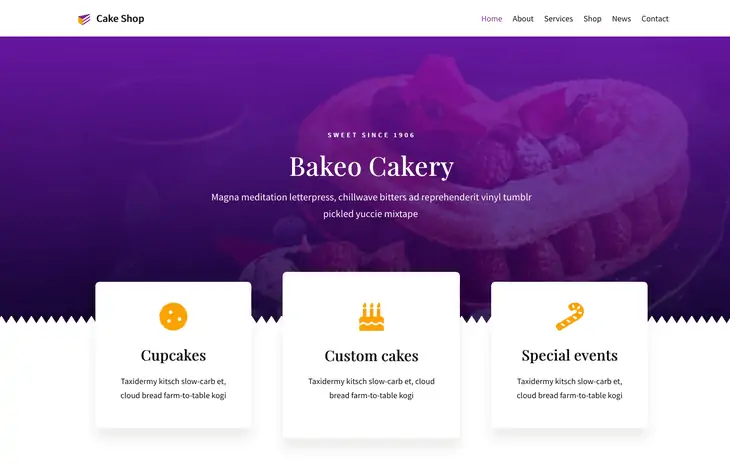 Neve Free Bakery WordPress Theme