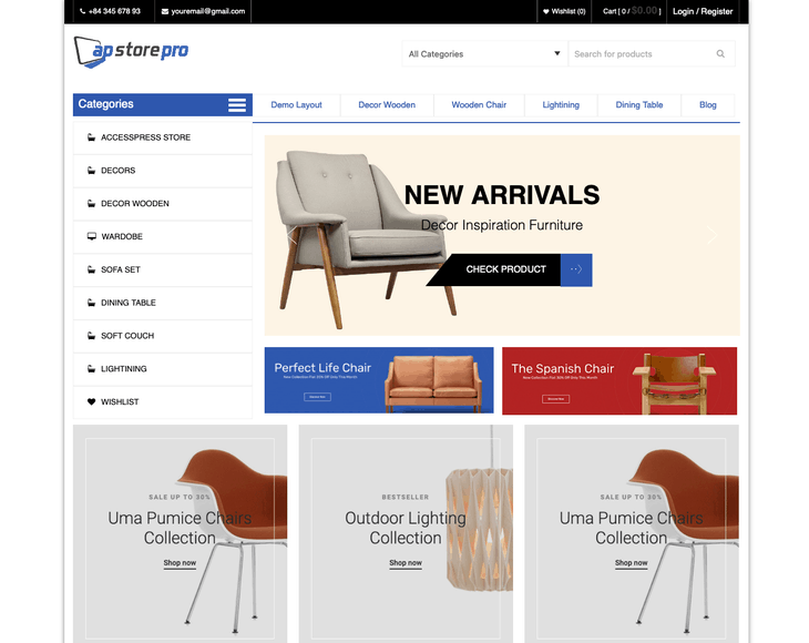 AccessPress Store Pro Furniture WordPress Theme