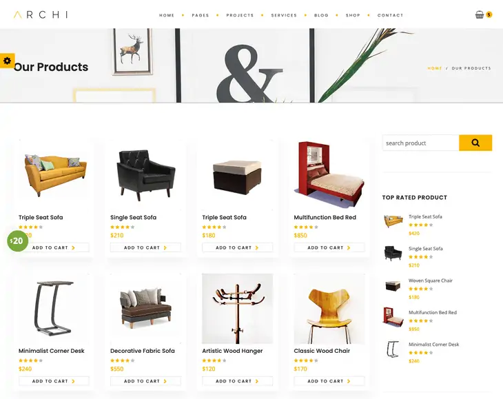 Archi Furniture WordPress Theme