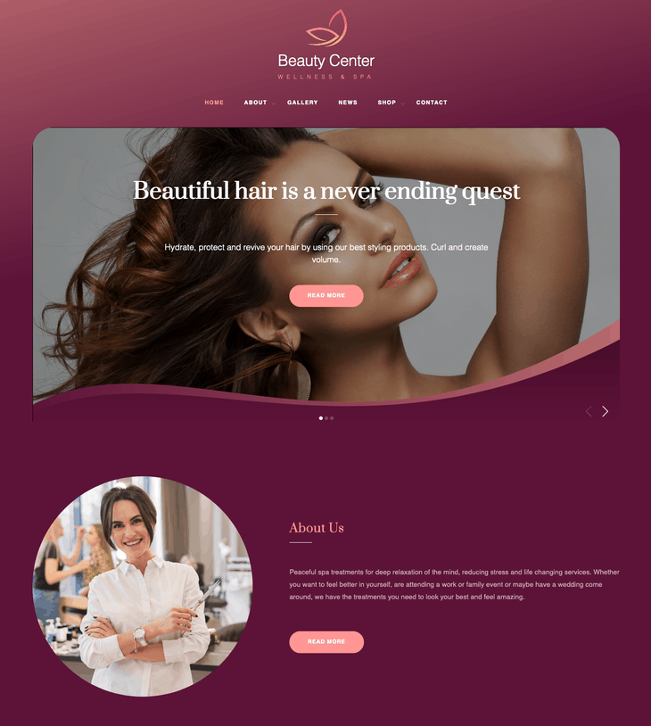 Beauty Center and wellness WordPress Theme
