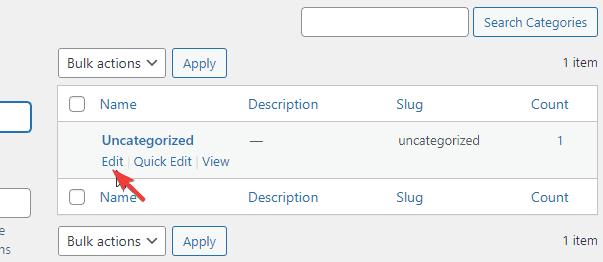 Editing category slug in WordPress