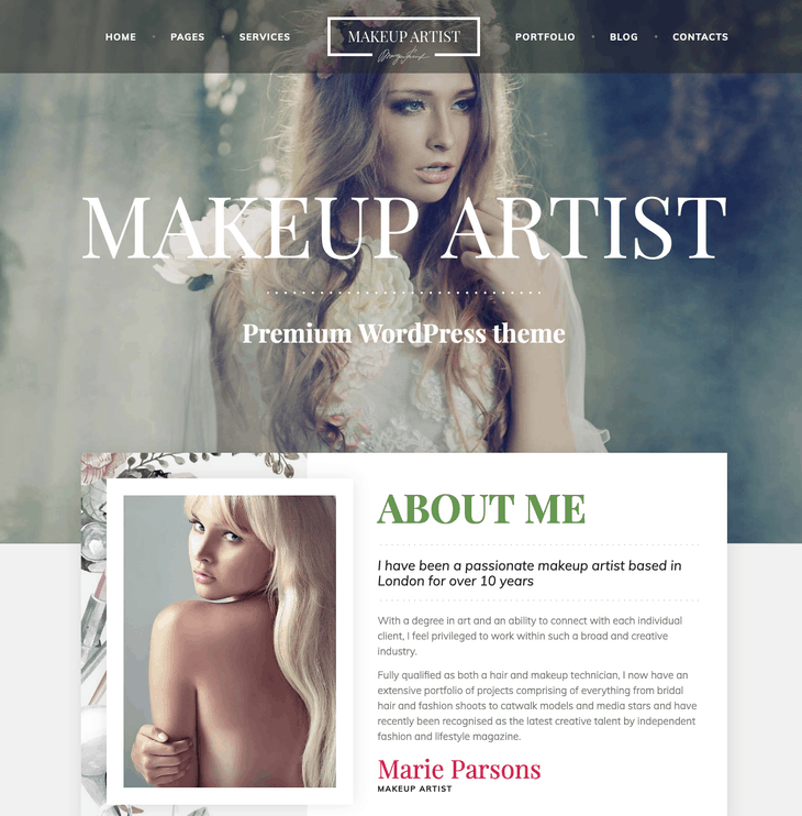 Makeup Artist Pro WordPress Theme