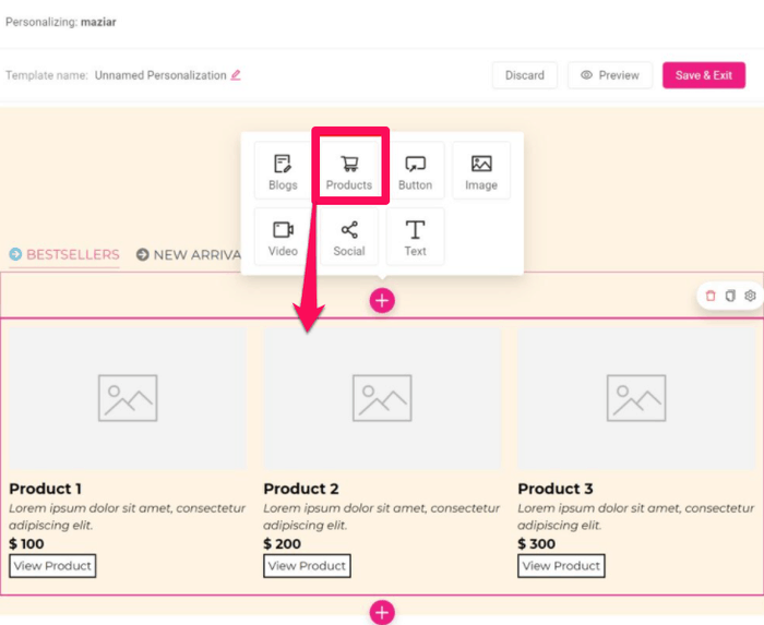 Adding blocks on Growmatik editor