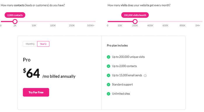 Pricing example for Growmatik