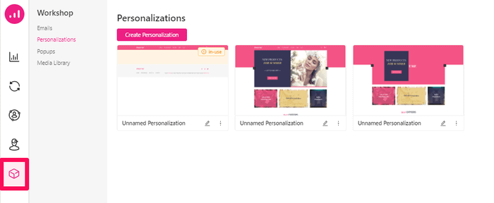 Workshop tab to personalize website