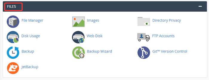 File manager option on cPanel