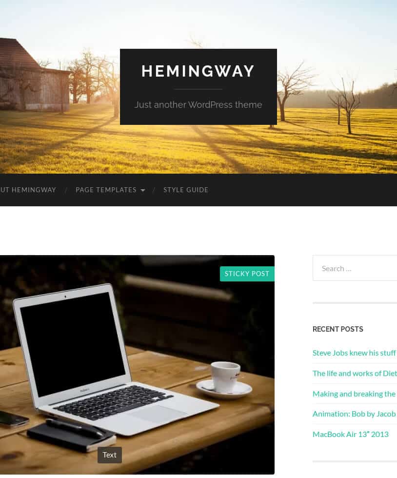 Hemingway – Just another WordPress theme