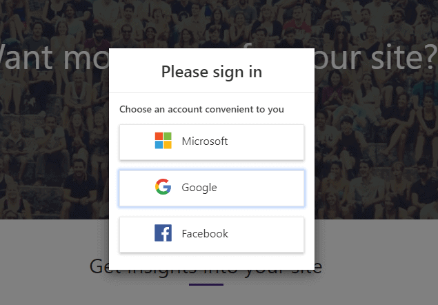 Signing option in Bing Webmaster tool