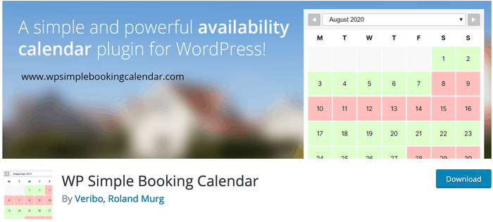 WP Simple Booking Calendar WordPress Plugin