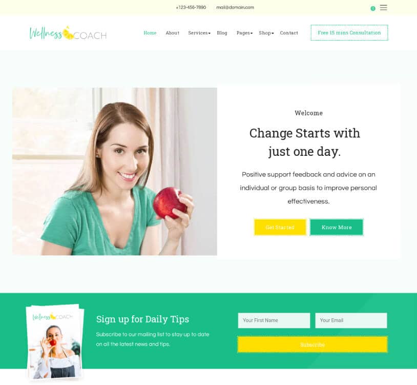 Wellness Coach Lite – WordPress Theme for Coaches