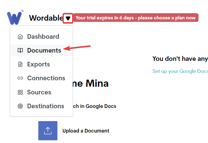 selecting documents in WordPress