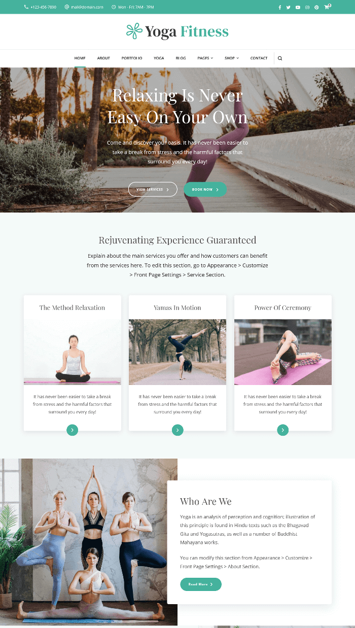 Yoga Fitness WordPress Theme
