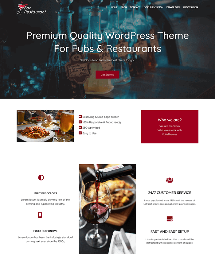 Bar Restaurant WordPress Theme