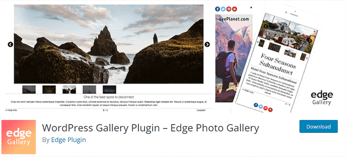 Edge Photo gallery plugin