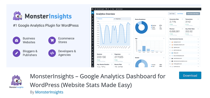MonsterInsights Google Analytics Dashboard for WordPress