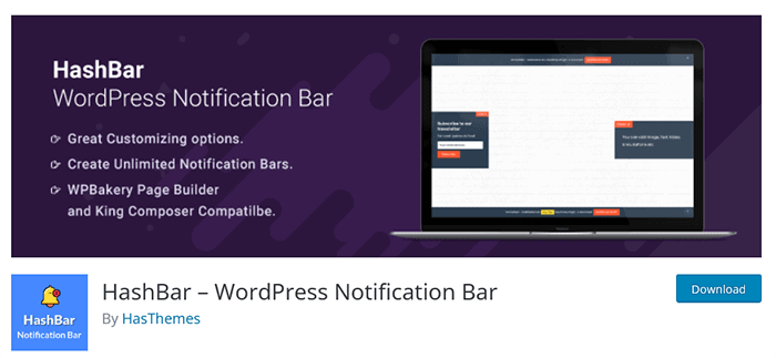 HashBar WordPress Notification Bar