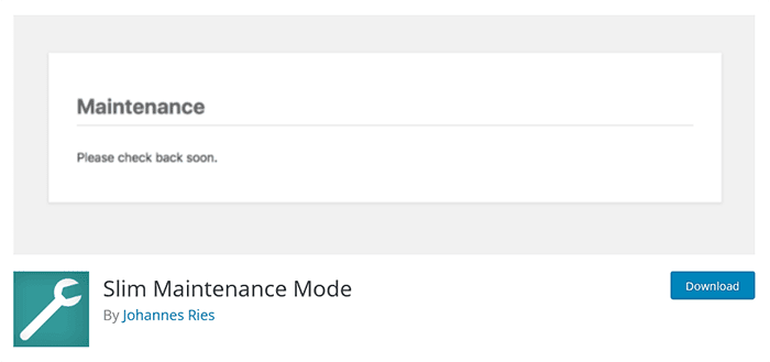 Slim Maintenance Mode WordPress Plugin