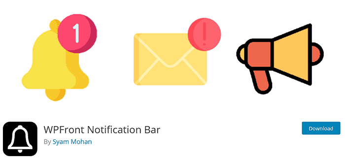 WPFront Notification Bar plugin