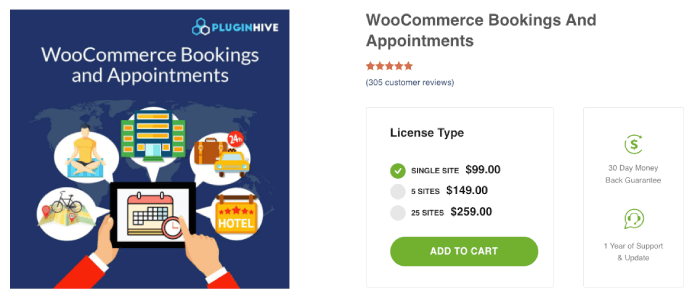 woocommerce bookings and appointments plugin