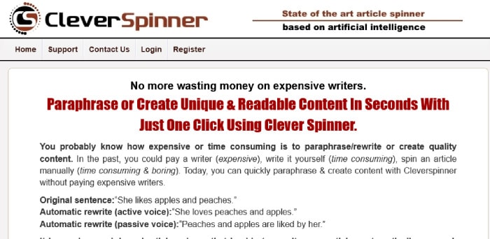 CleverSpinner Intelligent Article Rewriter and Spinner