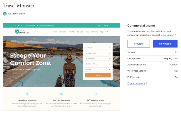 Travel Monster WordPress Theme