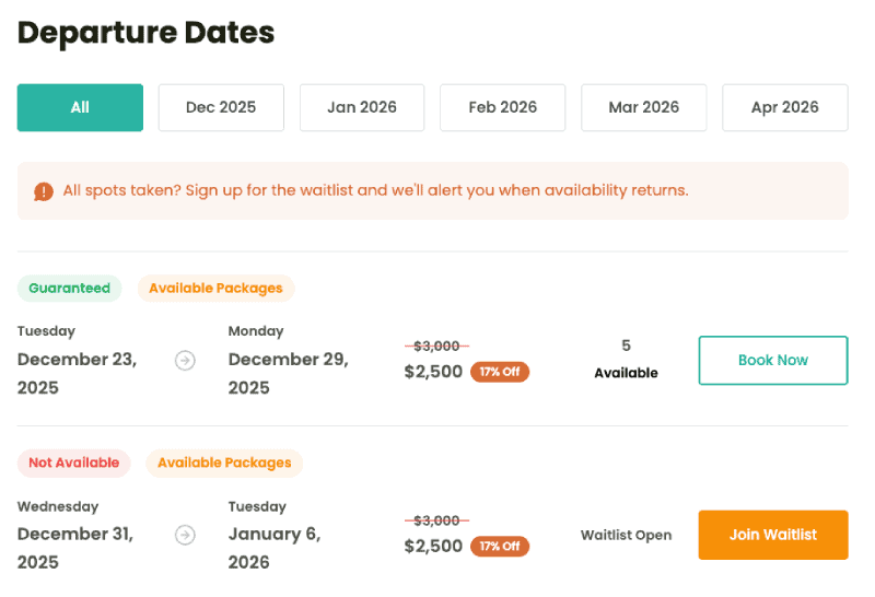 Waitlist Feature in WP Travel Engine