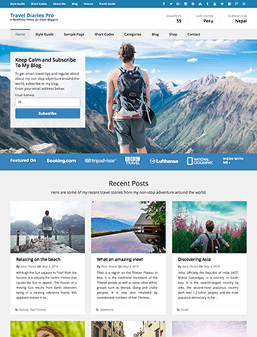 Travel Diaries Pro WordPress Theme